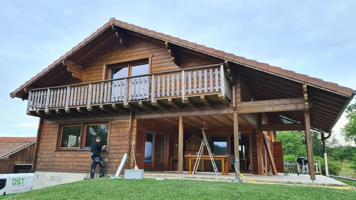 Chalet en madriers avant sablage en Valais