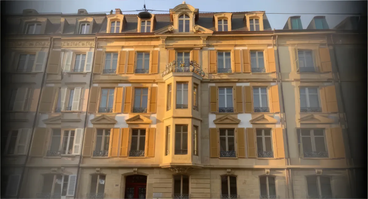 Façade en pierre après hydrogommage, Genève