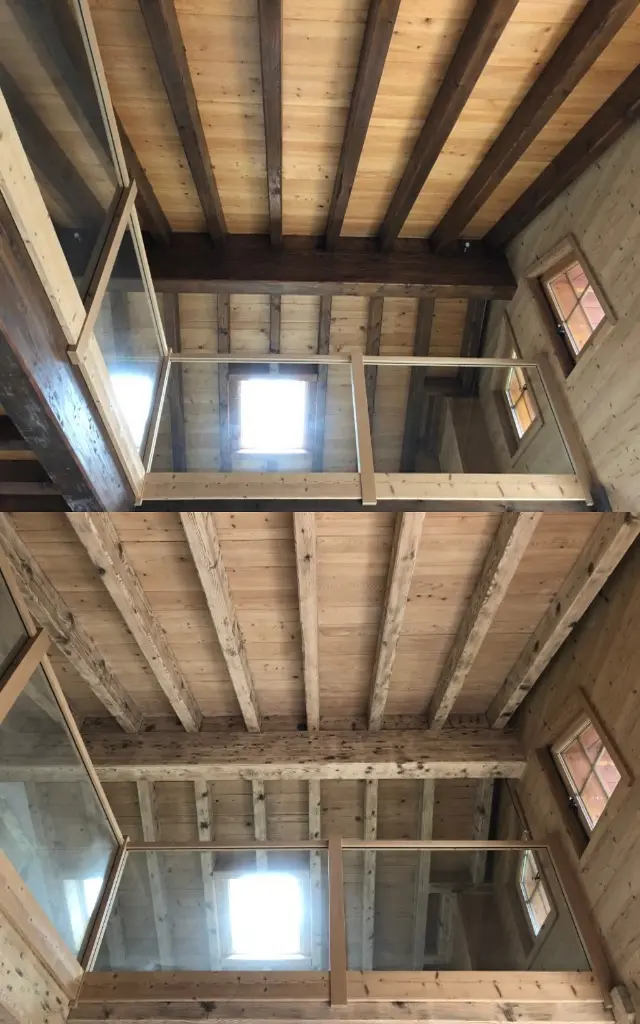 Aérogommage des plafonds et poutres en bois à Villars-sur-Ollon