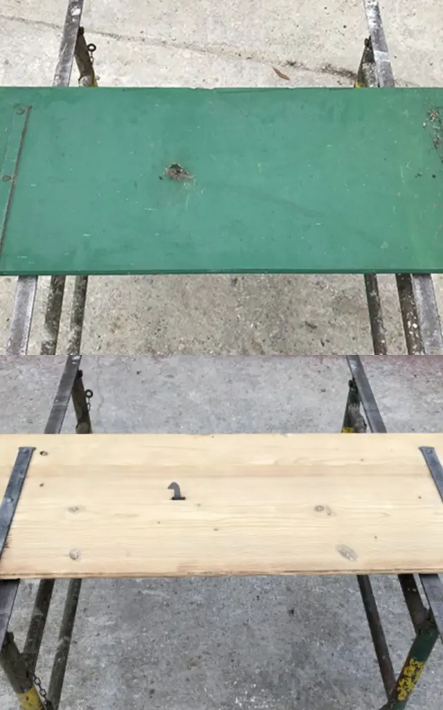 Décapage et gommage de volets