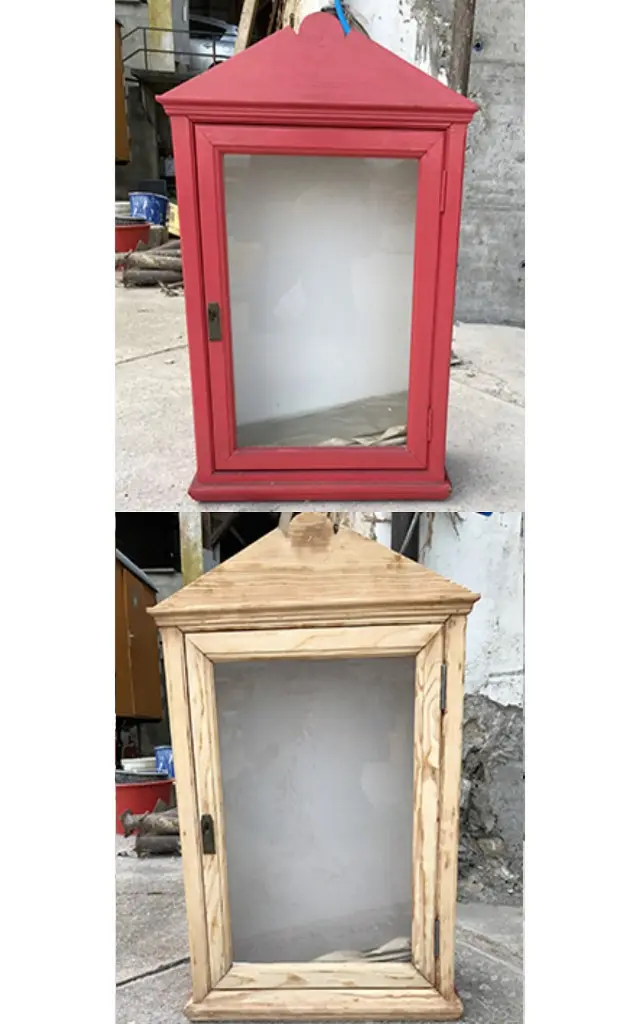 Aérogommage d'élément décoratif en bois