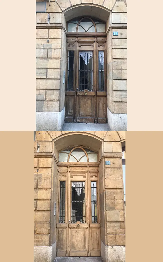 Gommage porte vitrée