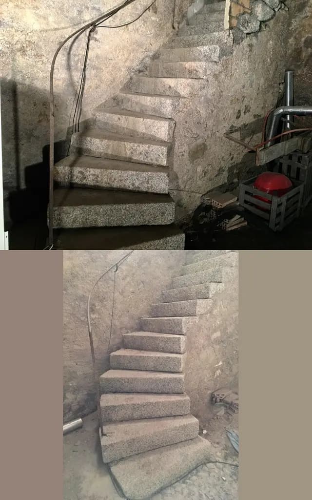 Gommage & Sablage (Vaud ) d'un escalier en granit à 1095 Lutry
