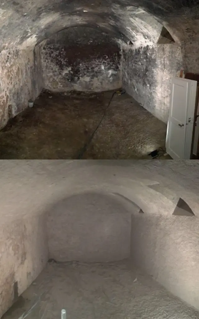 Gommage et sablage d'une cave a Lutry (Vaud)