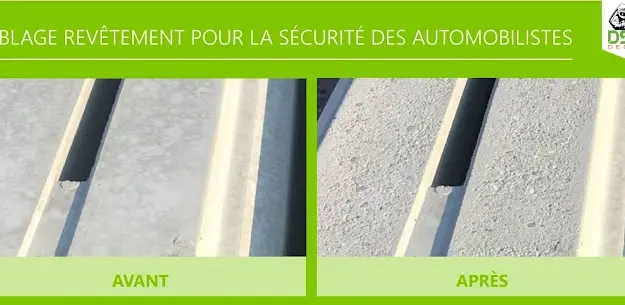 Sablage béton pour l'autoroute du Valais entre Martigny et Sion.