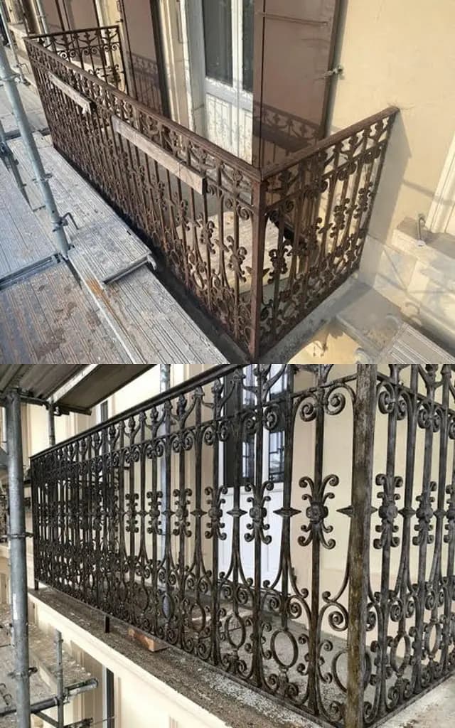 Sablage de 32 barrières de balcons en métal (Vaud ) à 1000 Lausanne