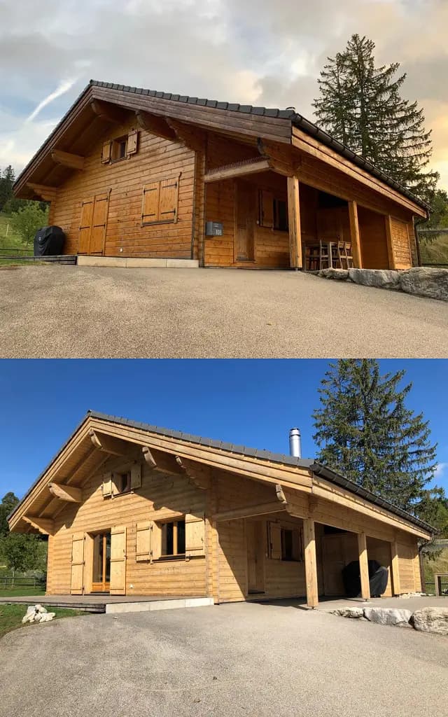 Sablage & Gommage ( Berne ) d'un chalet en bois.