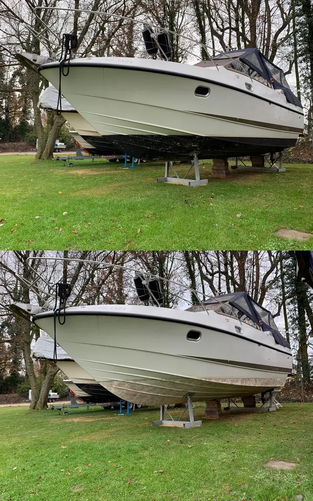 Sablage et décapage antifouling de bateaux à Ouchy : comparaison avant et après (2)