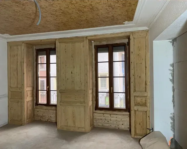Gommage et sablage d'une maison en bois à Lancy : résultat après les travaux (1)