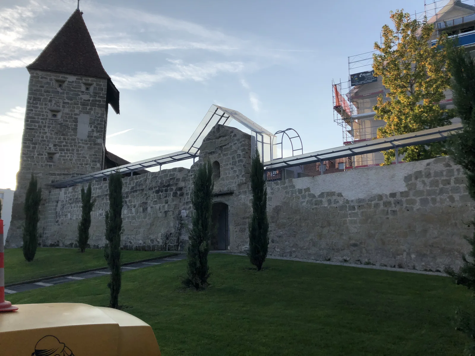 Microgommage de la Muraille de Payerne en pierre (Site historique) : état avant les travaux